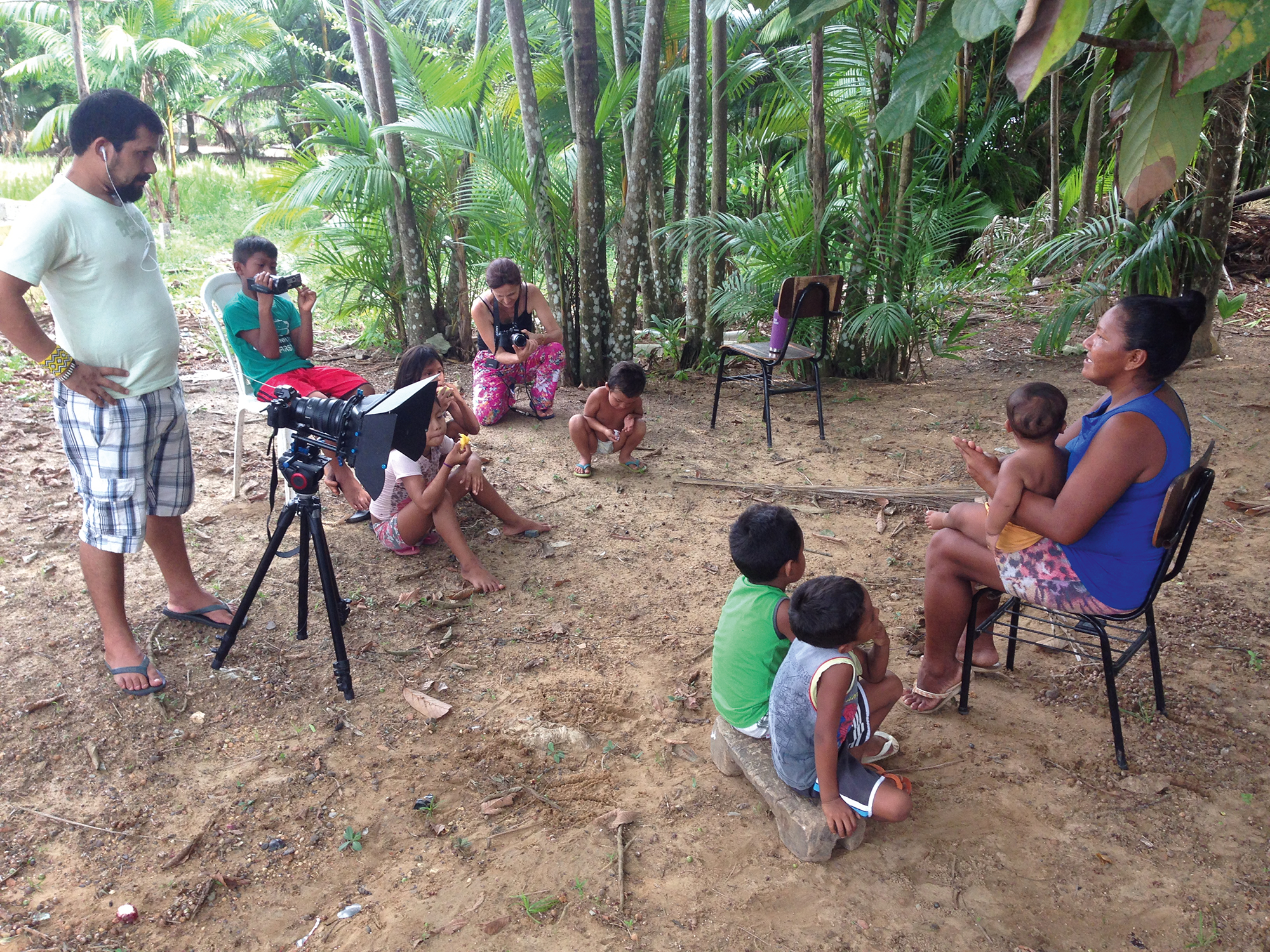 Sandriele Silva (Tukano) records stories for children