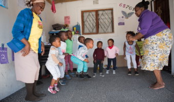 Children at a non-centre-based service in South Africa