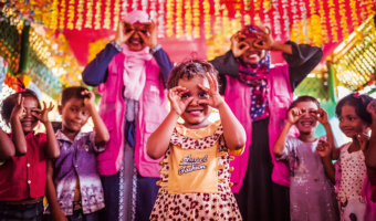 The bond between the Play Leaders and the Rohingya children helps to keep the children engaged in playful learning