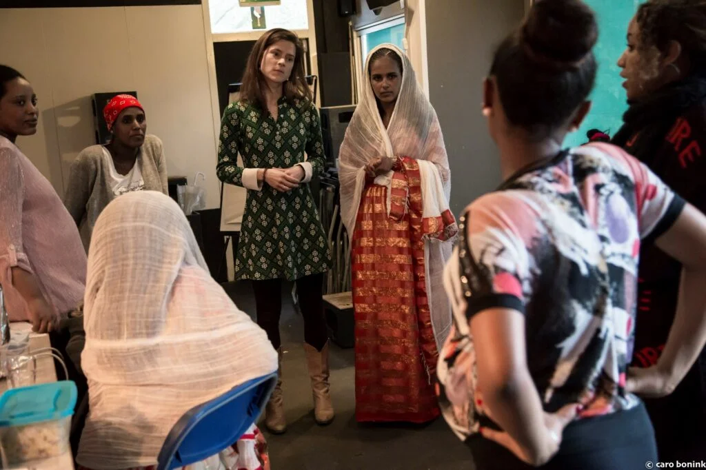 Anne and a group of Eritrean women during a Centering Pregnancy session