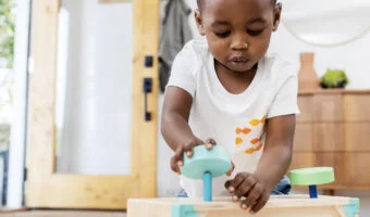 child playing with toys